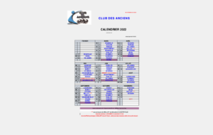 Calendrier des rencontres Club des Anciens